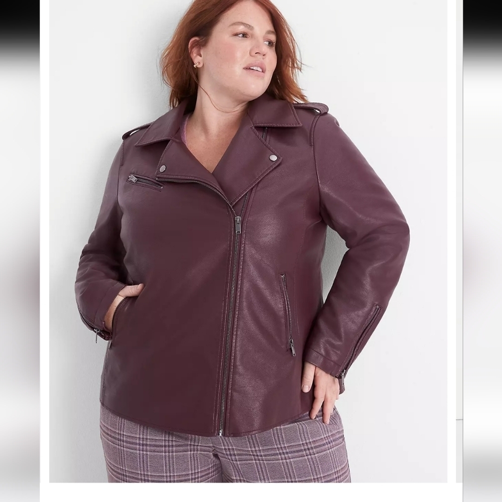 Lane Bryant Faux Leather Moto Jacket Size 22/24